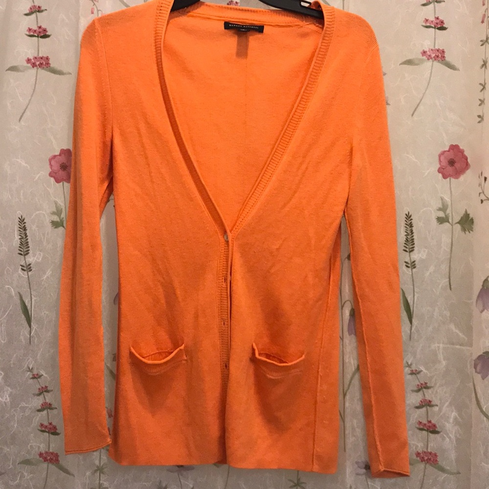 Orange v-neck cardigan